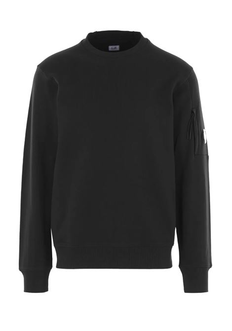 felpa diagonal fleece uomo nera C.P. COMPANY | RCCMSS713A-005086W999